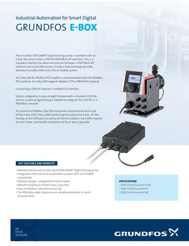 GRUNDFOS E-BOX, Industrial Automation for Smart Digital (Data sheet)