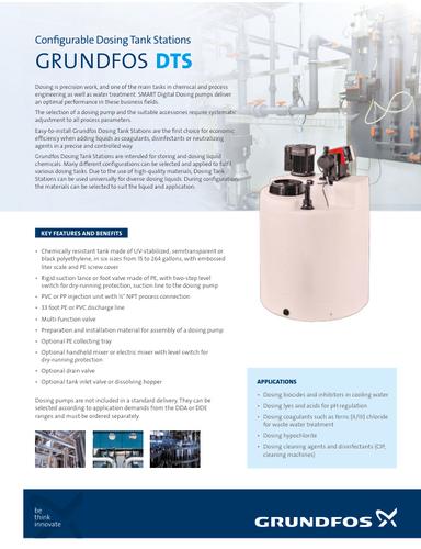 GRUNDFOS DTS, Configurable Dosing Tank Stations (Data sheet)