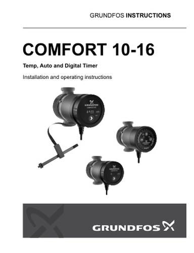 COMFORT 10-16, Temp, Auto and Digital Timer (I & O instructions)