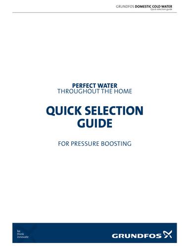 DCW Quick Selection guide for Pressure Boosting (Product brochure)