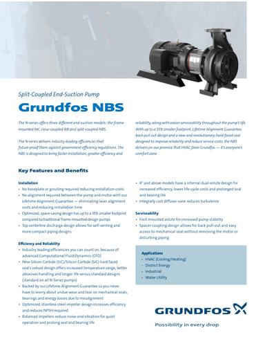GRUNDFOS NBS, Split-Coupled End-Suction Pump (Product brochure)