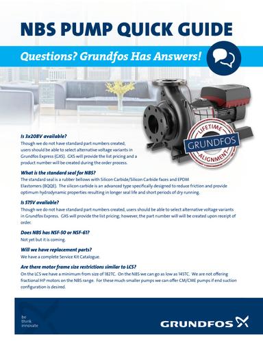NBS PUMP QUICK GUIDE (Quick Guide)