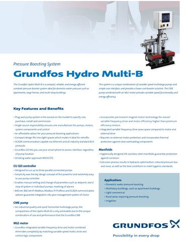 HYDRO MULTI-B, Pressure Boosting System (Product brochure)