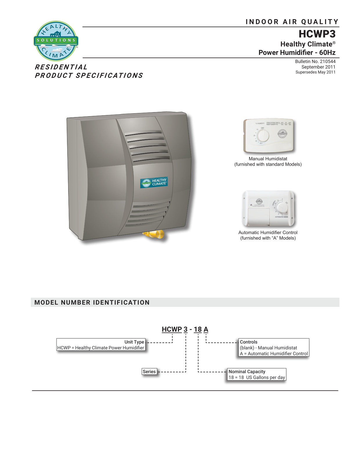 HCWP3 Power Humidifier EHB