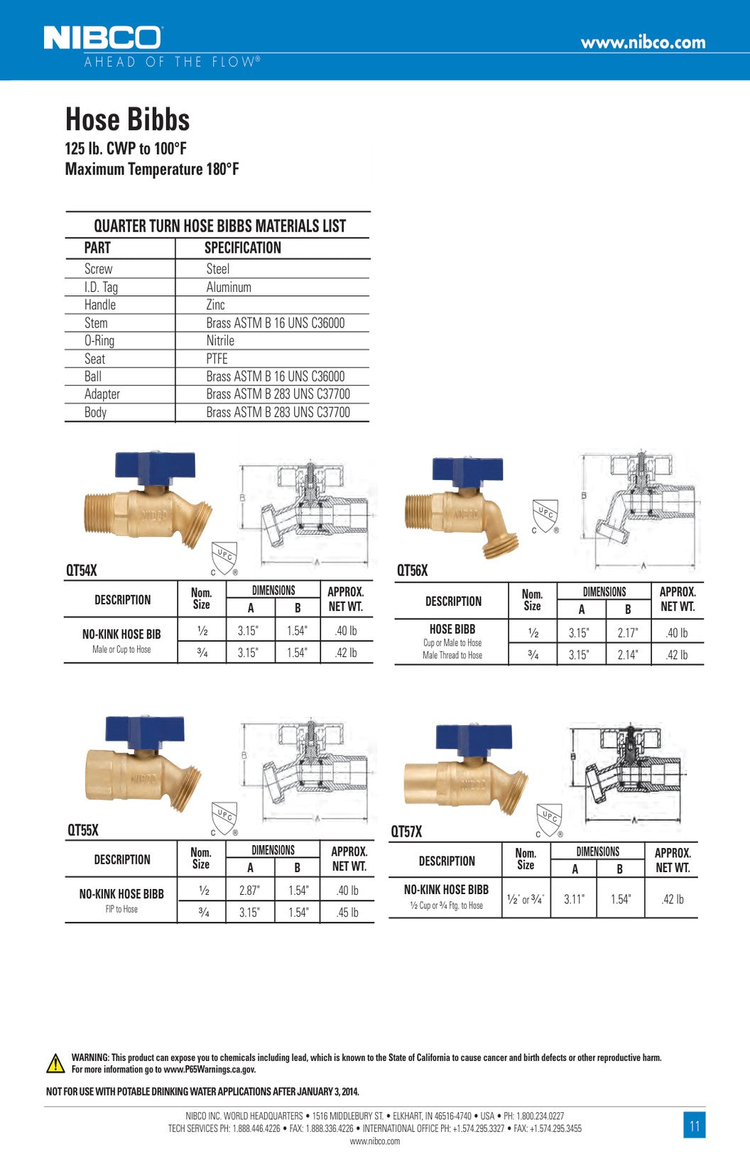 Hose Bibbs Spec Sheet
