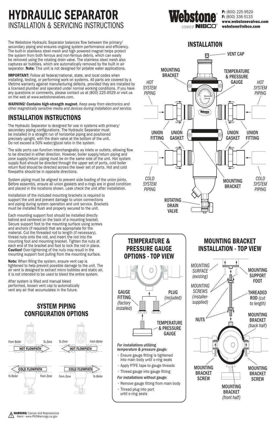 Hydraulic Separator IOM Manual