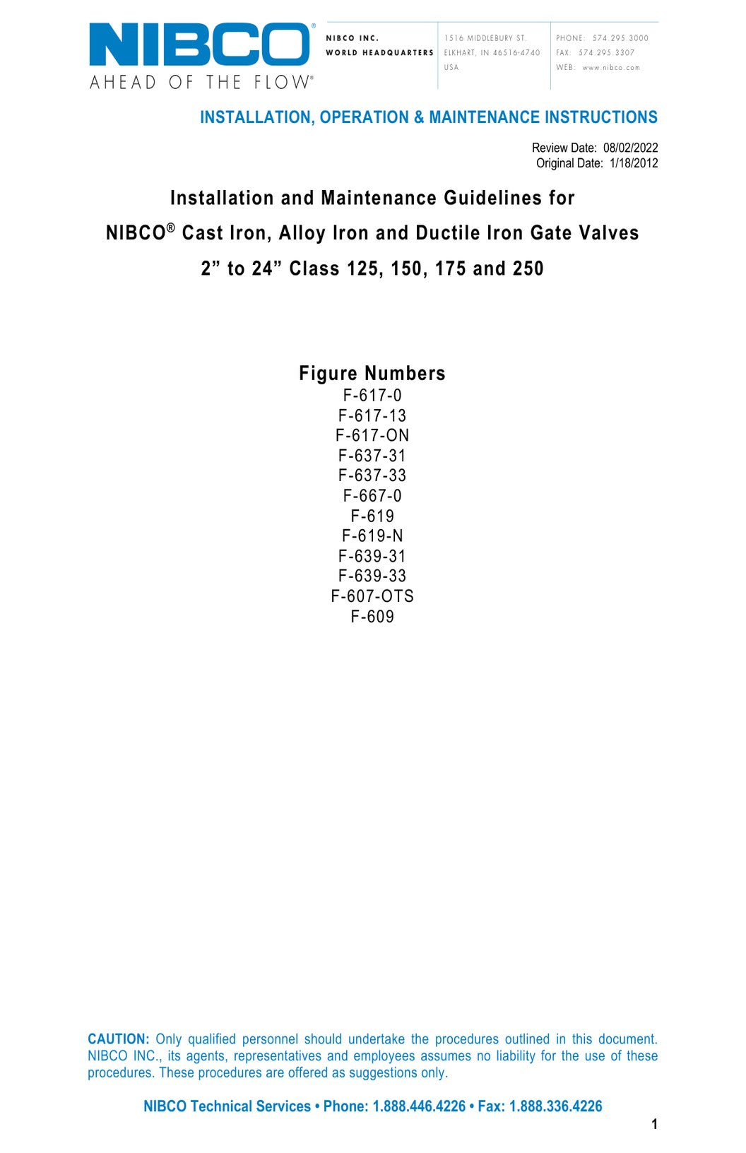 Iron Gate Valves IOM Manual