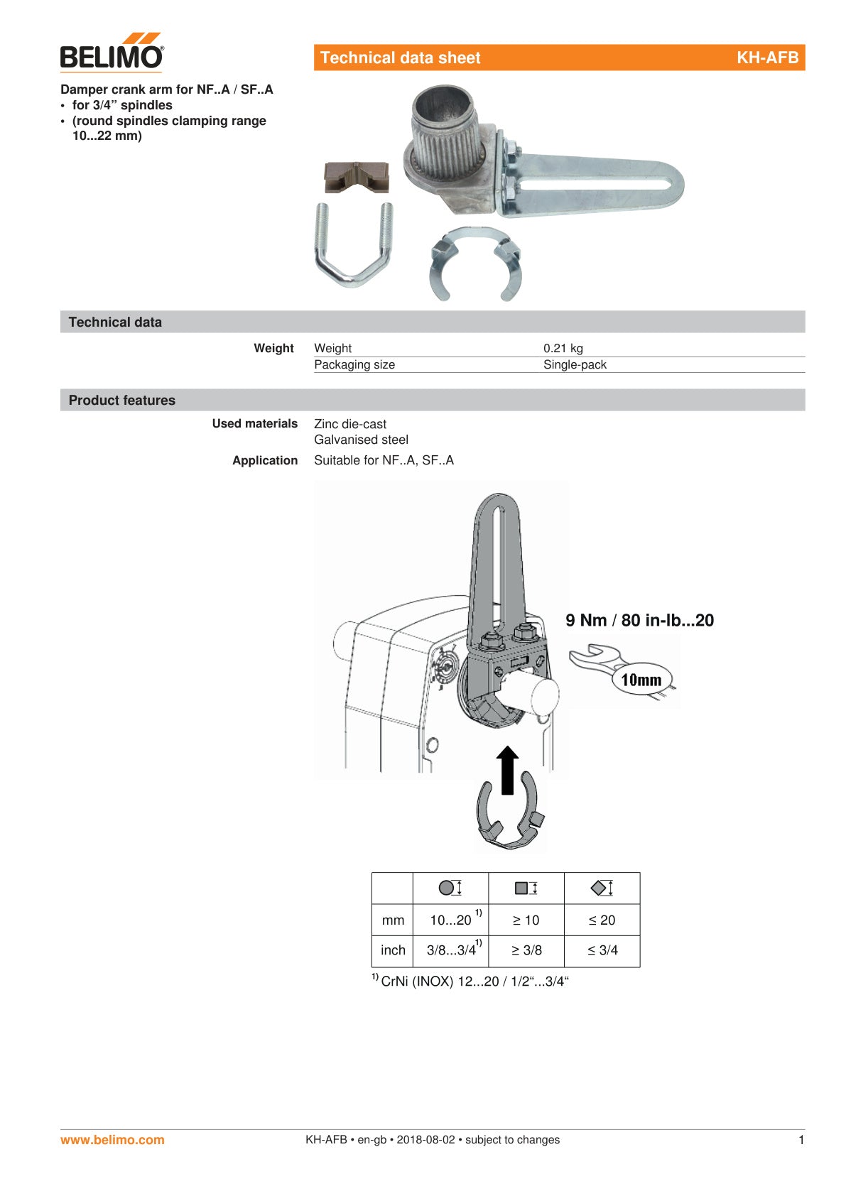 KH AFB Datasheet