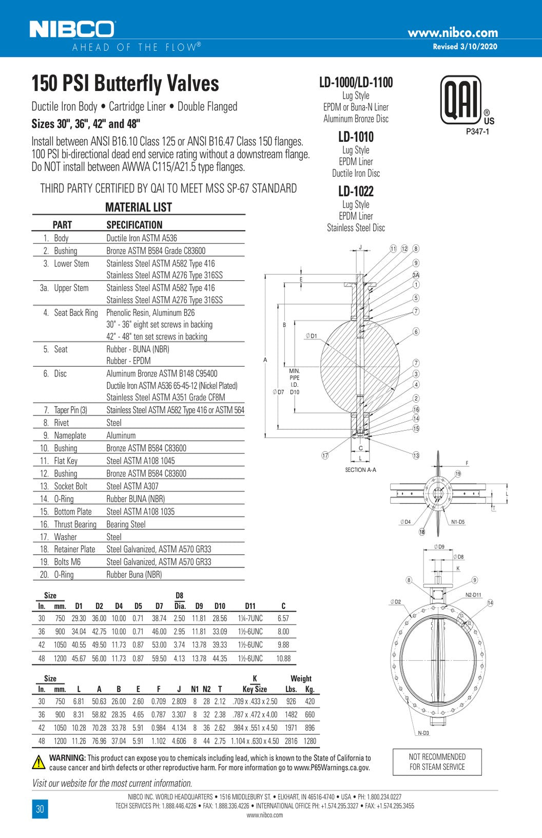 LD 1000 Series Large Diameter Spec Sheet