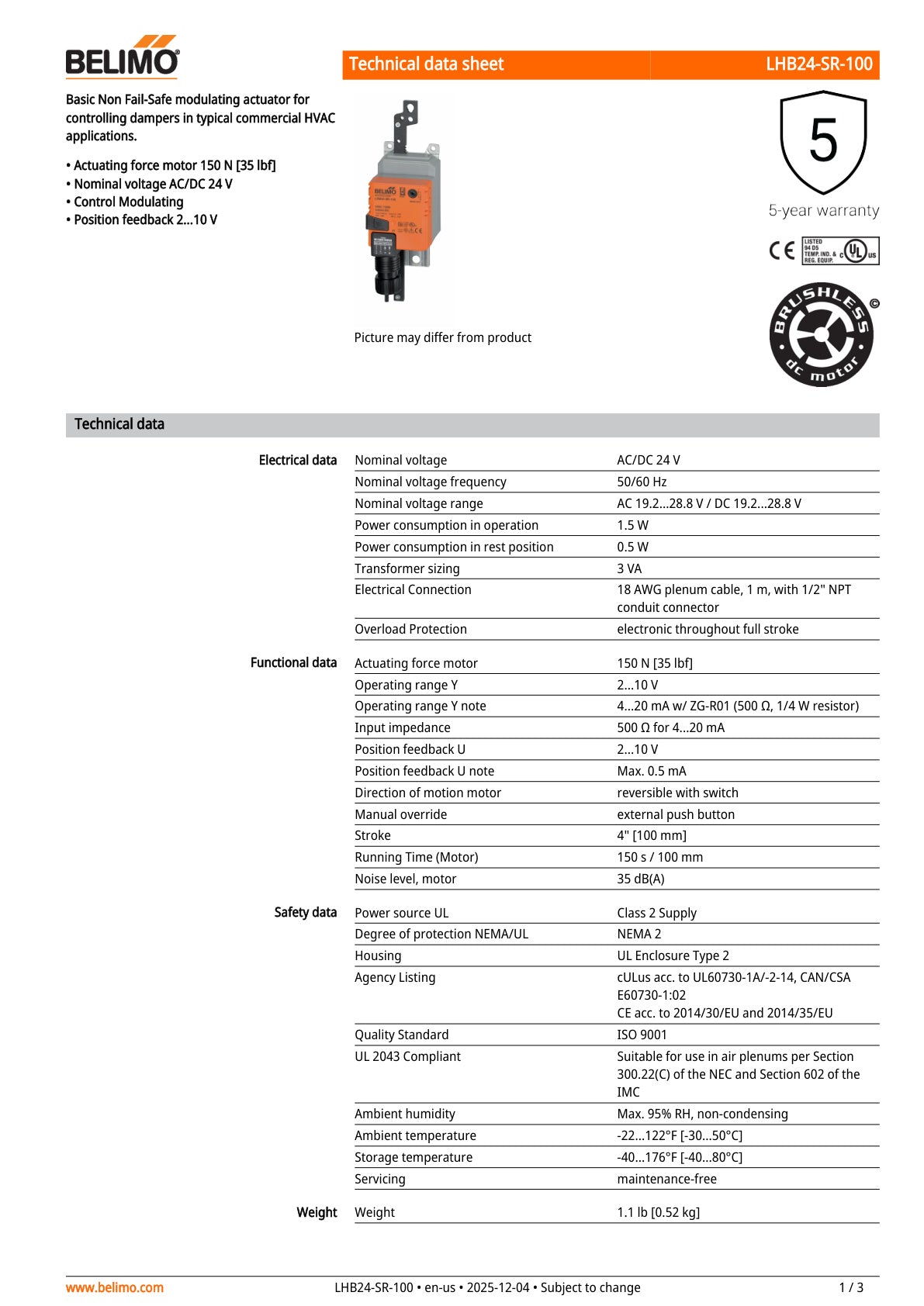 LHB24 SR 100 Datasheet