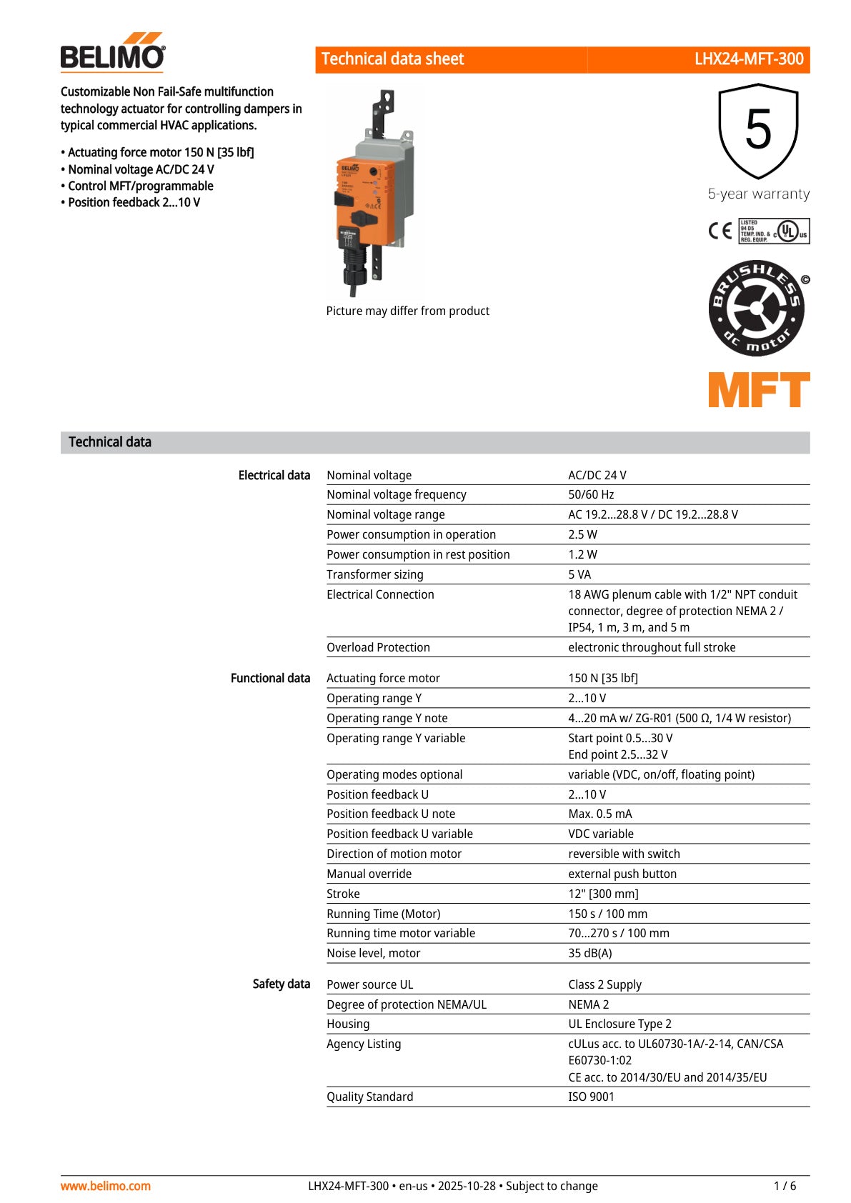 LHX24 MFT 300 Datasheet