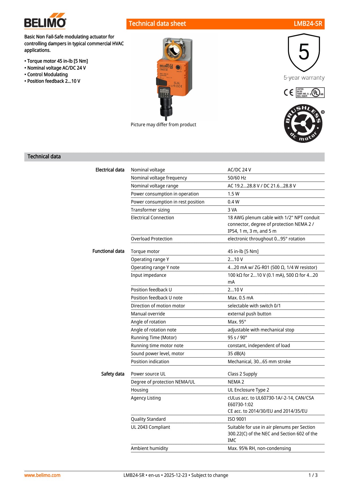 LMB24 SR Datasheet