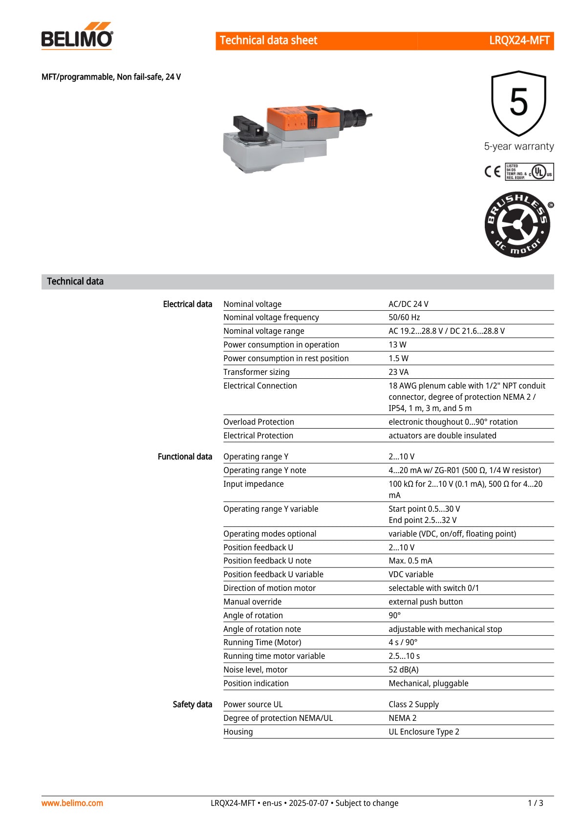 LRQX24 MFT Datasheet