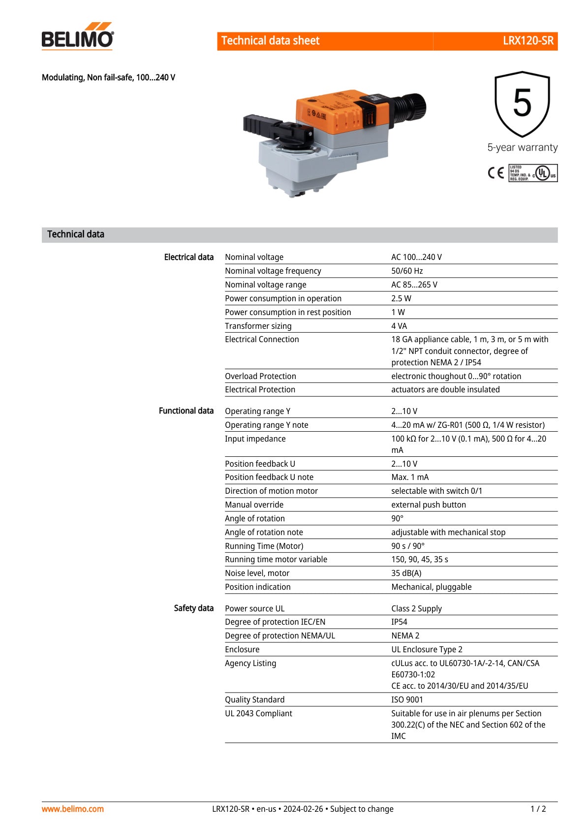 LRX120 SR Datasheet