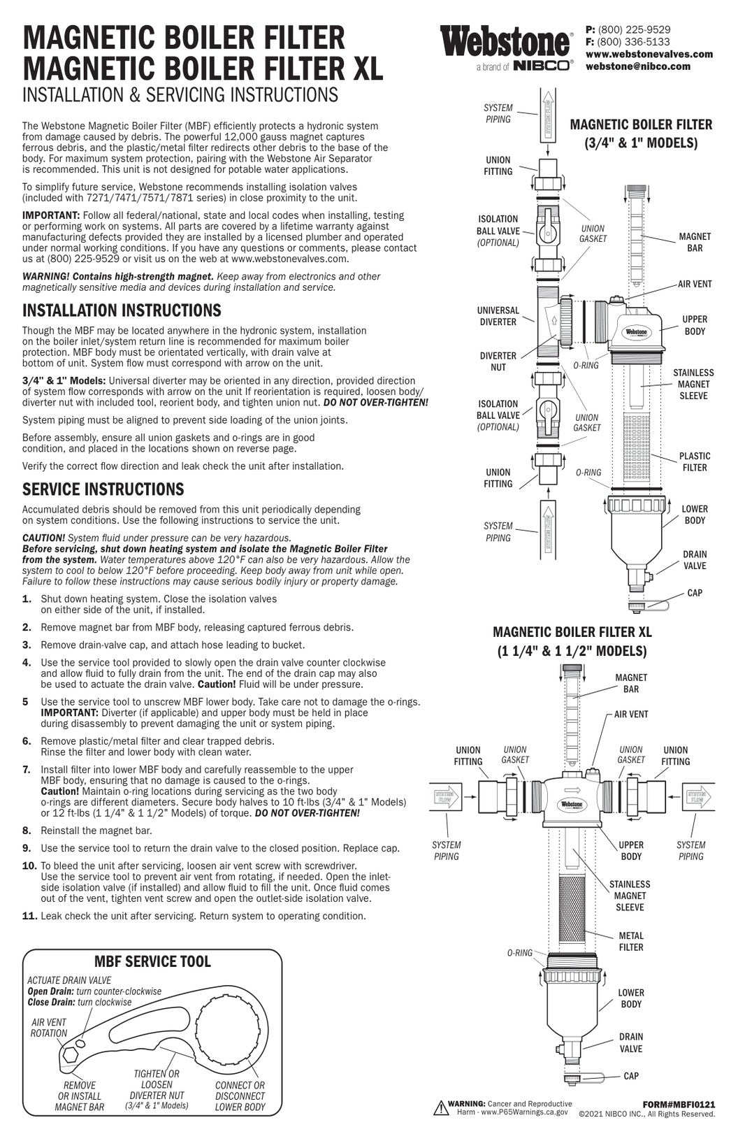 Magnetic Boiler Filter IOM Manual