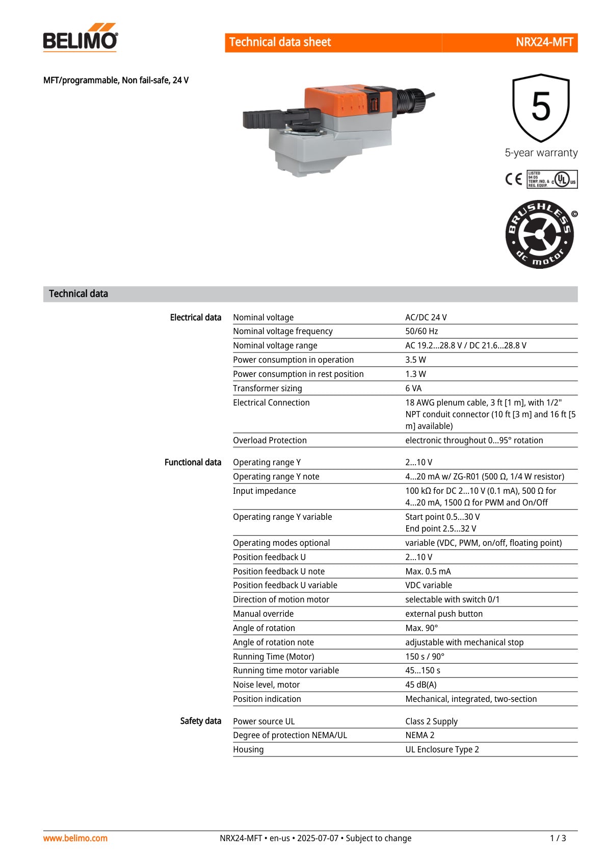 NRX24 MFT Datasheet