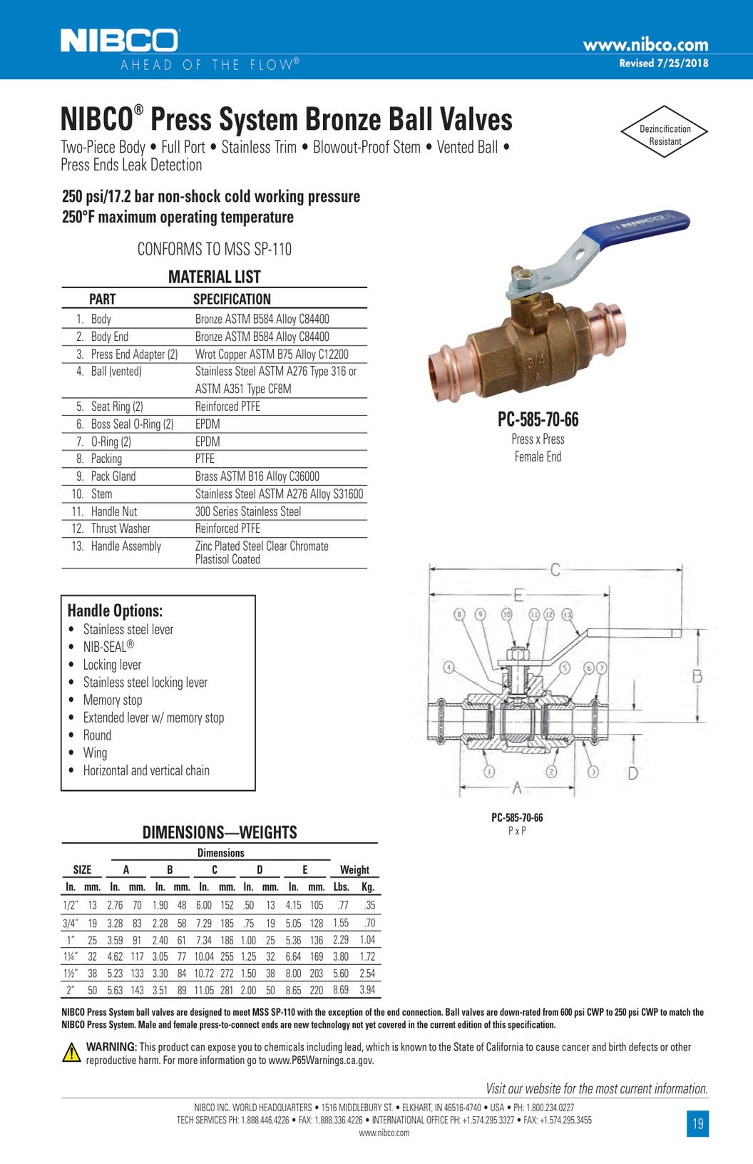 PC 585 70 66 Spec Sheet
