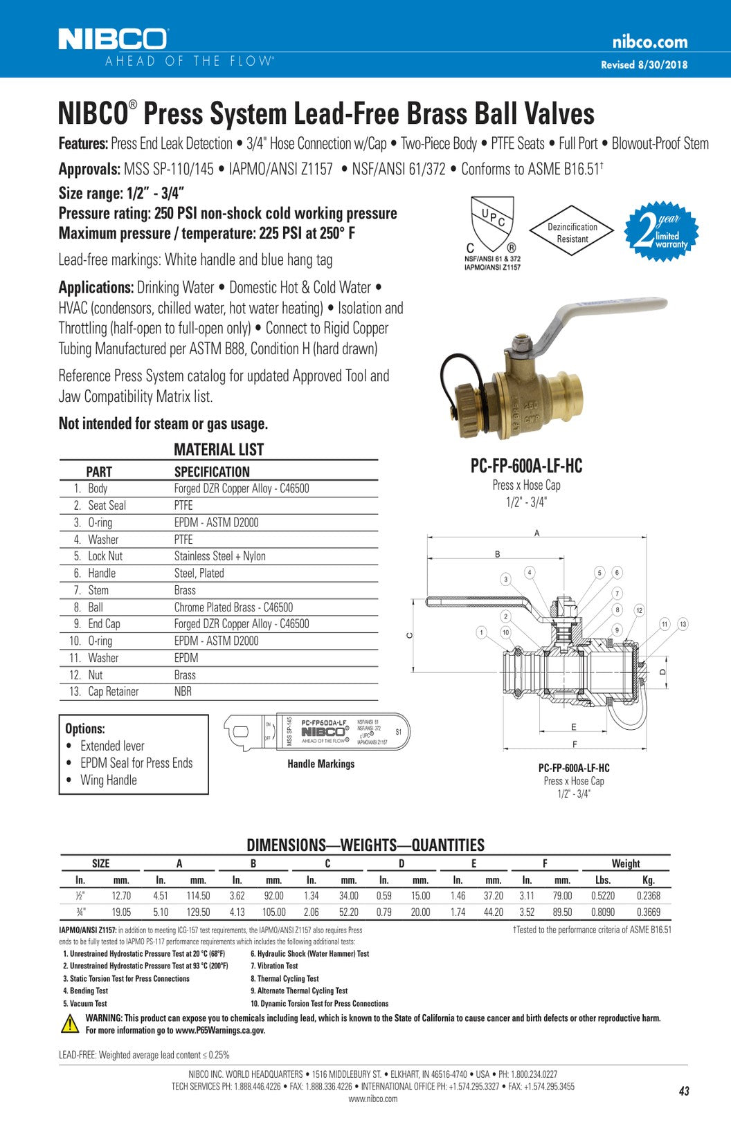 PC FP 600A LF HC Spec Sheet