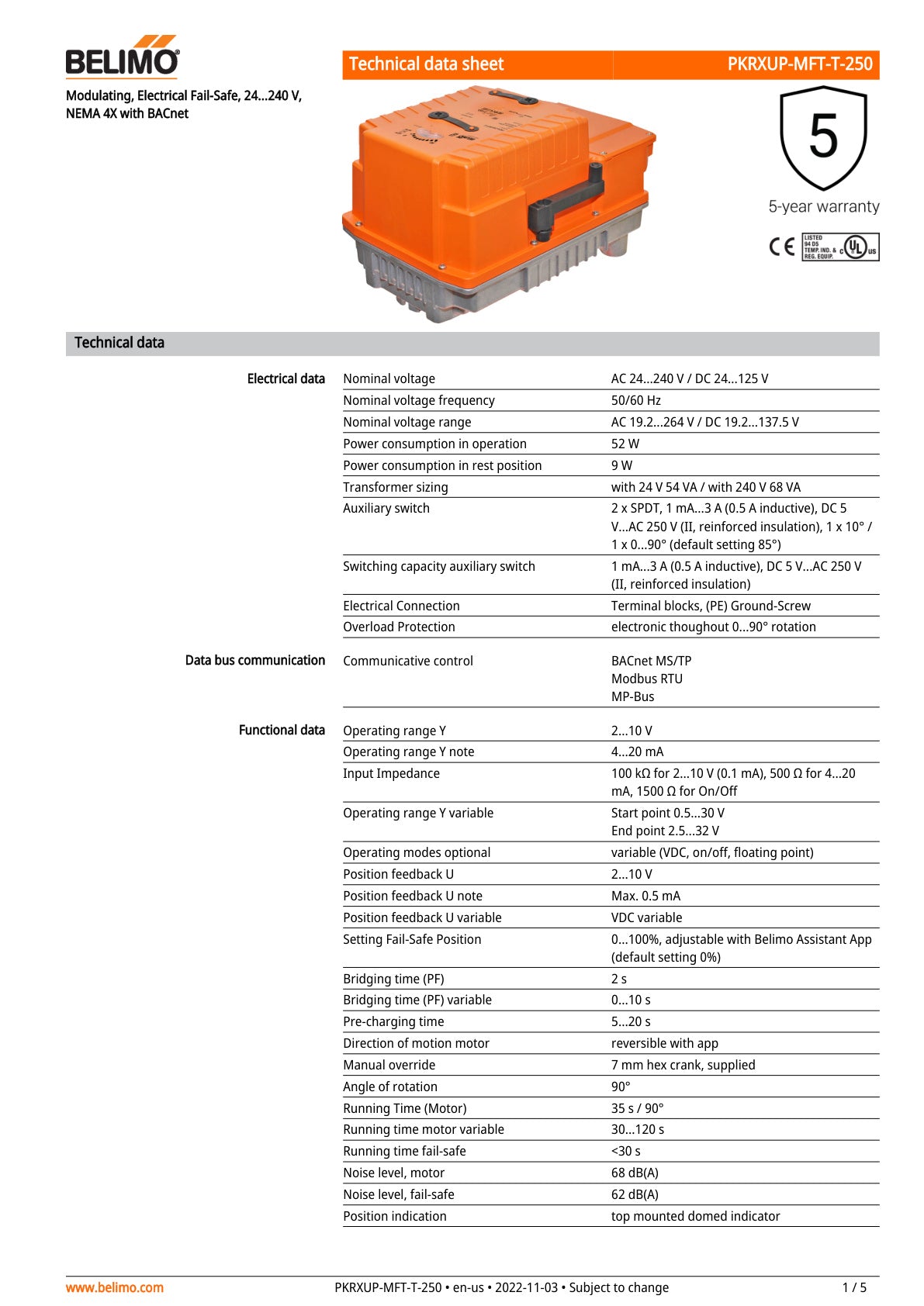 PKRXUP MFT T 250 Datasheet