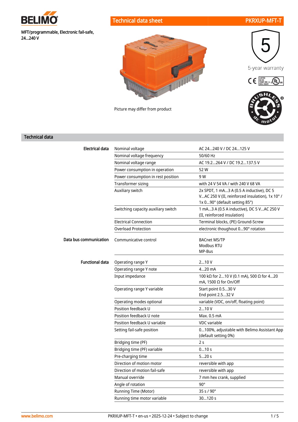 PKRXUP MFT T Datasheet