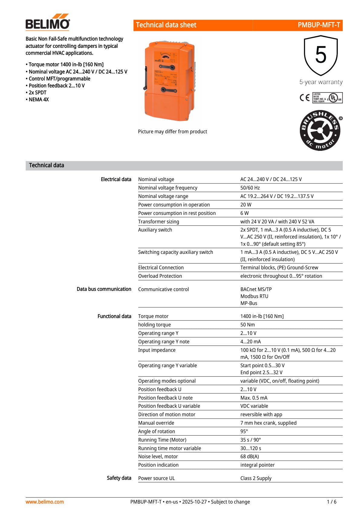 PMBUP MFT T Datasheet