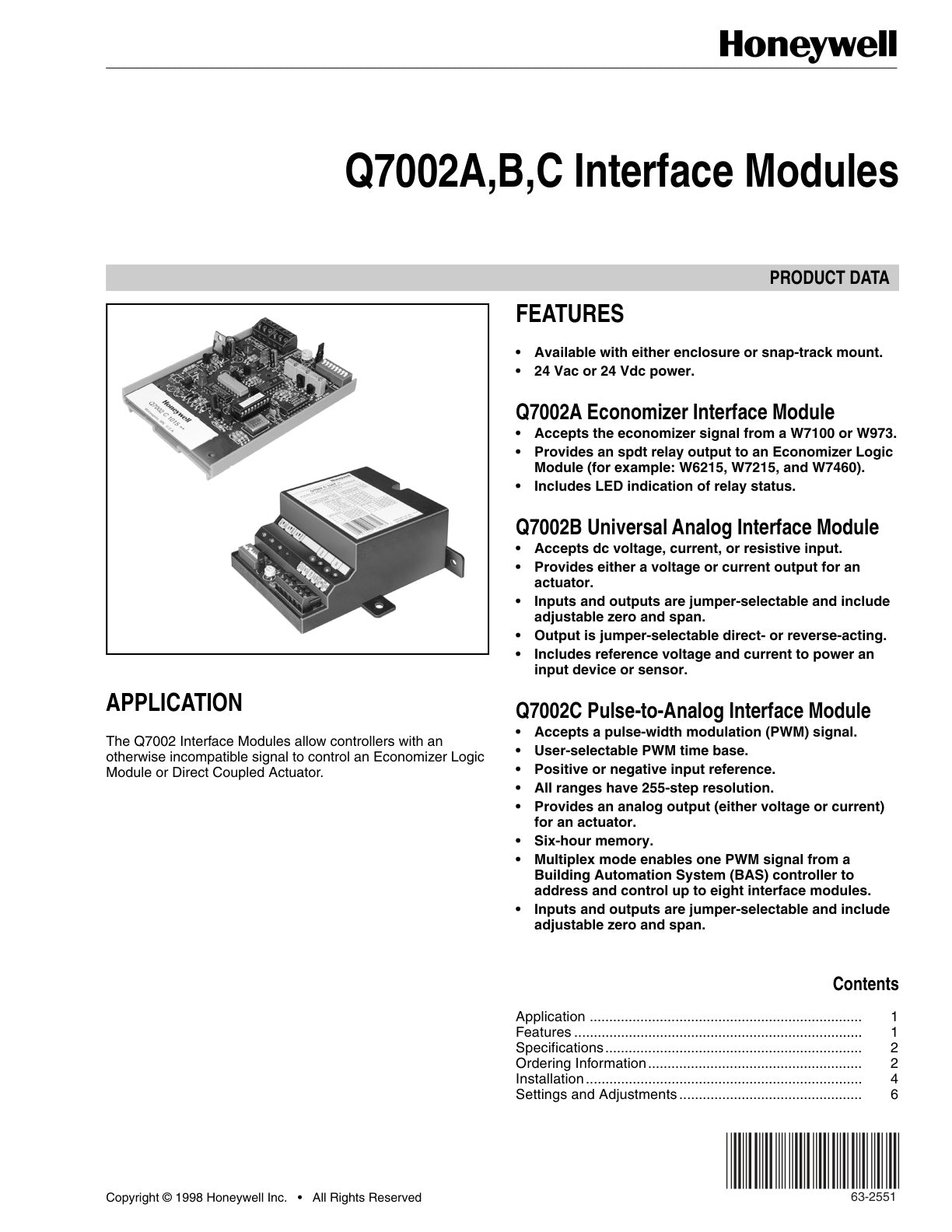 Q7002A B C Interface Modules Interface Modules