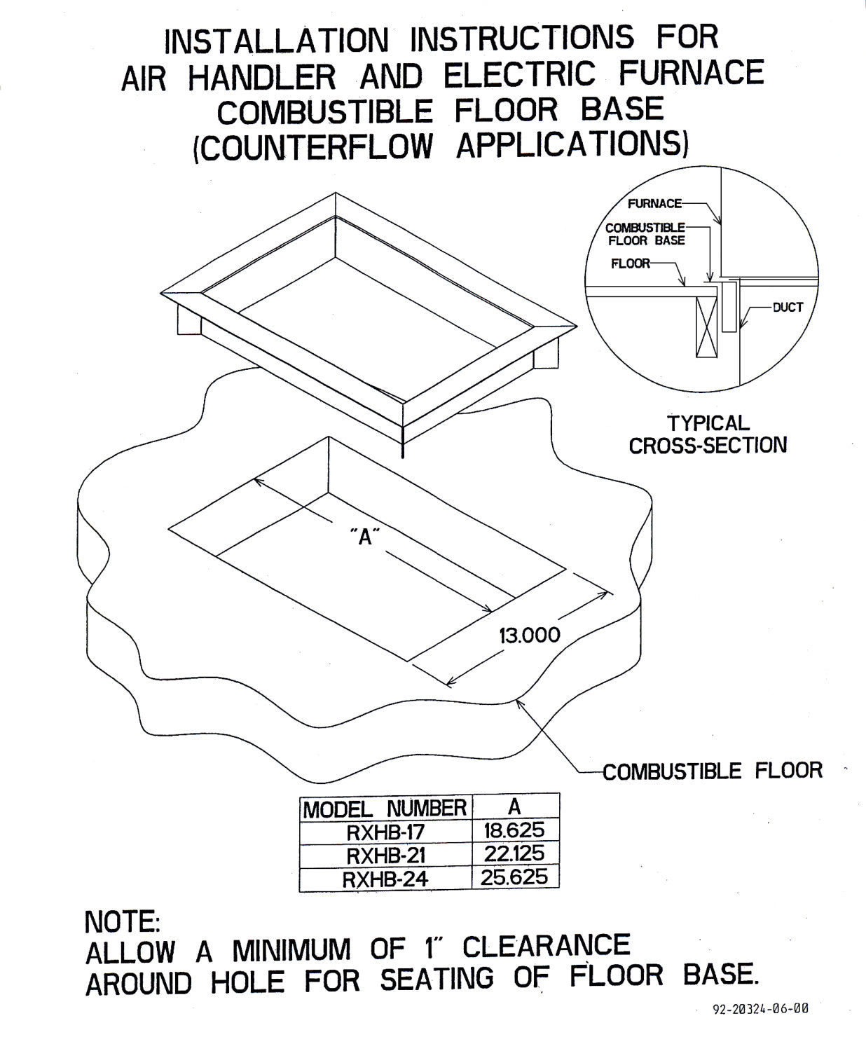 Rxhb 21 Installation Instructions