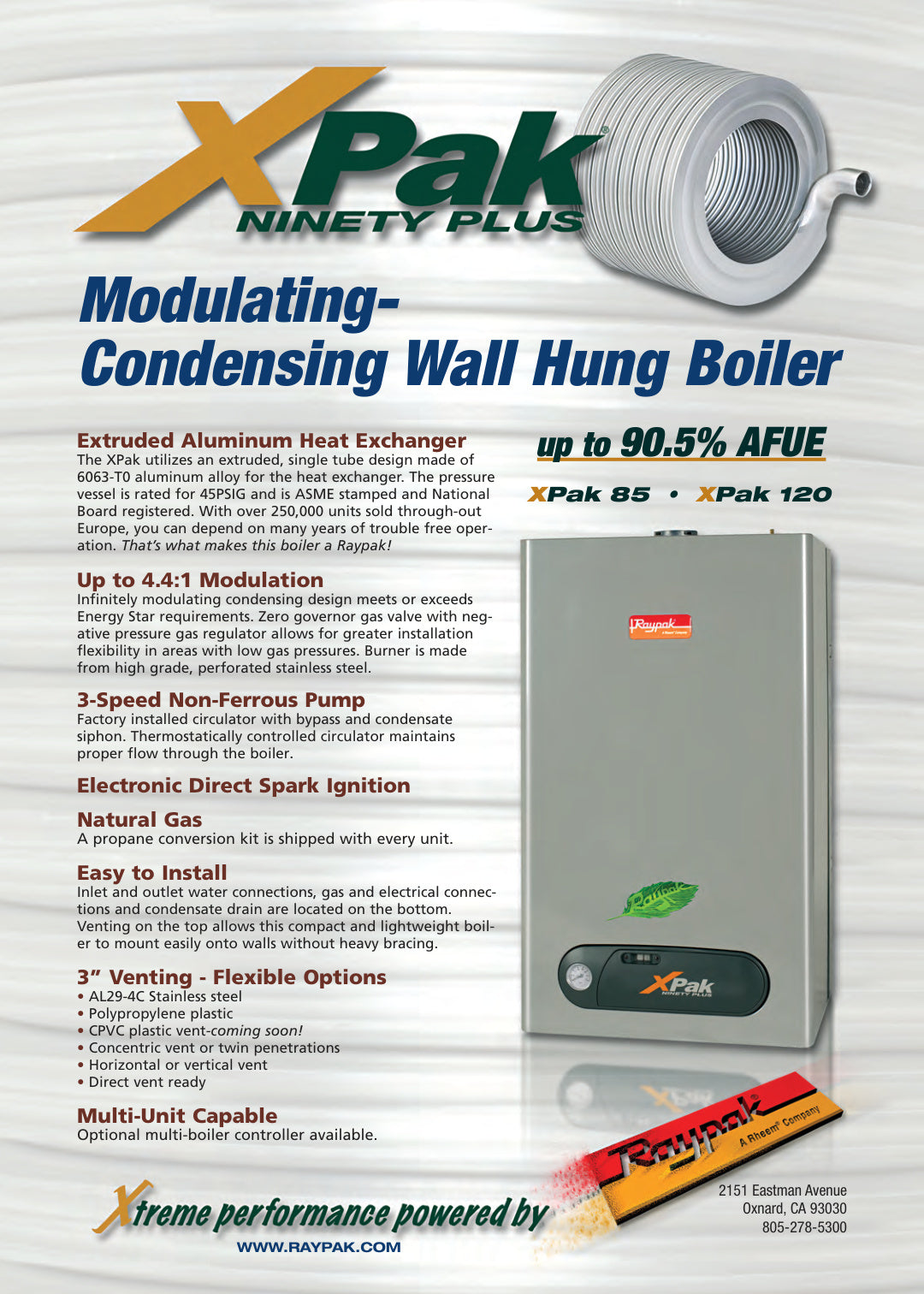 Raypak Xpak Ad Sheet