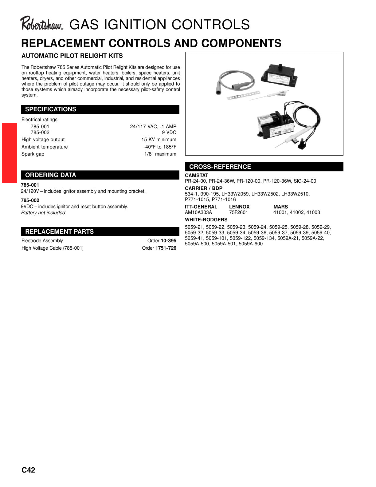Robertshaw Catalog Page For 785 001