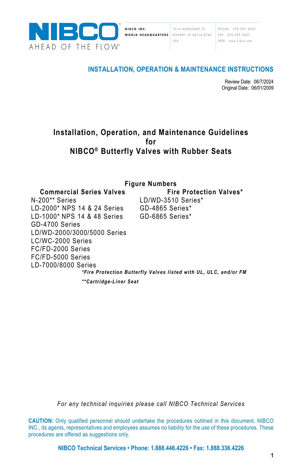 Rubber Seated Butterfly Valves IOM