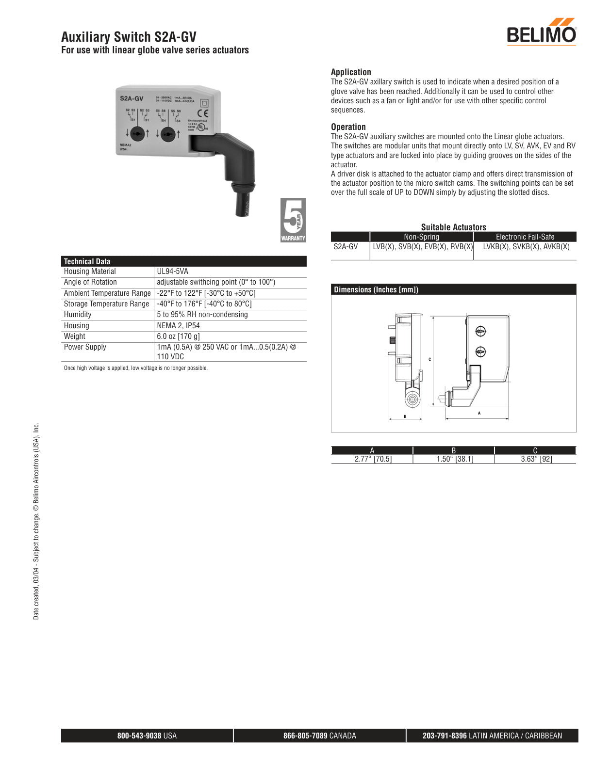 S2A GV Datasheet