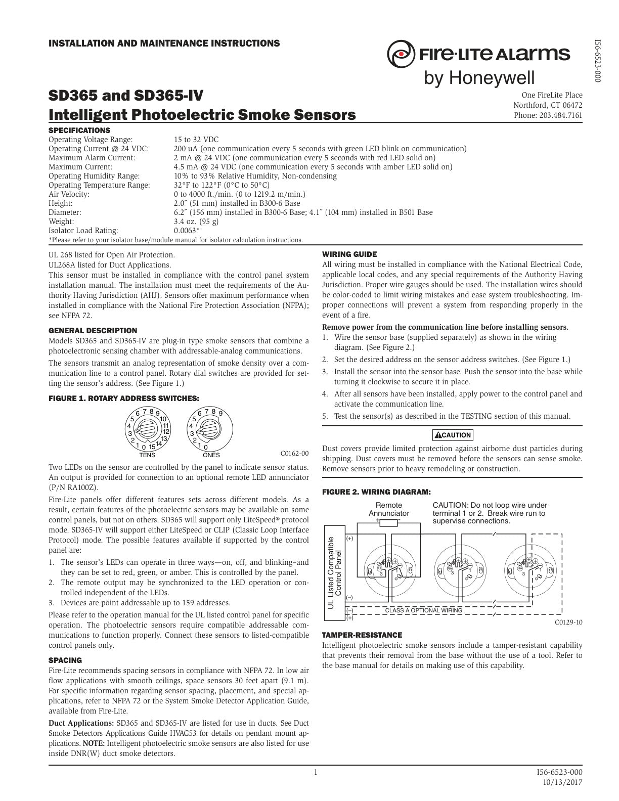 Sd365 And Sd365 Iv Intelligent Photoelectric Smoke Sensors