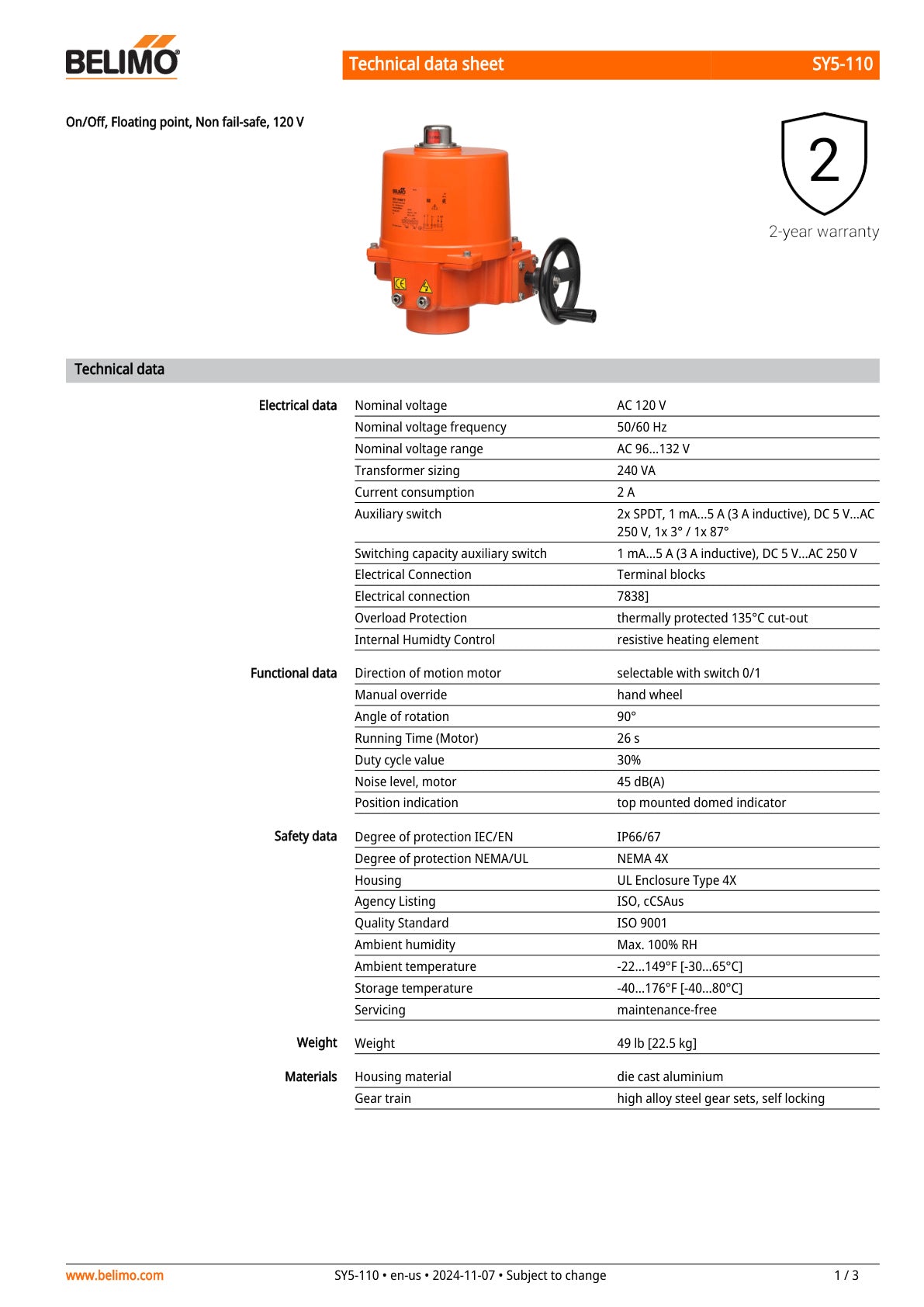 SY5 110 Datasheet