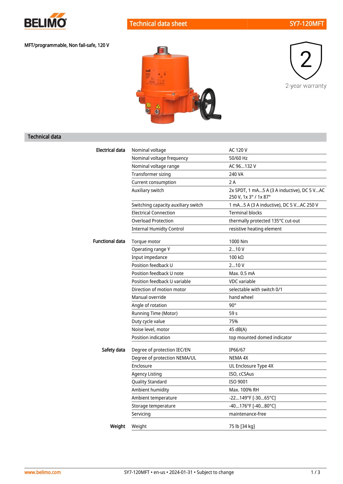 SY7 120MFT Datasheet