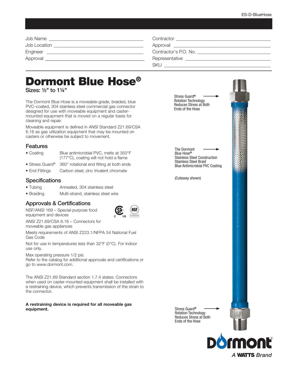 Serie Blue Hose Gas Connector BP