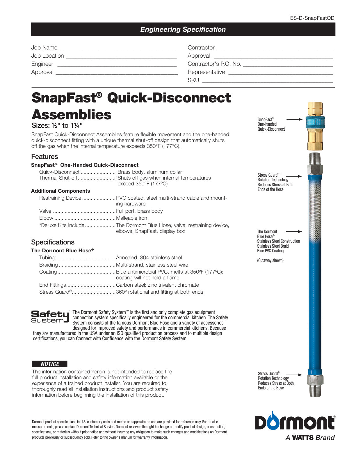 Serie Blue Hose Gas Connector BPQ