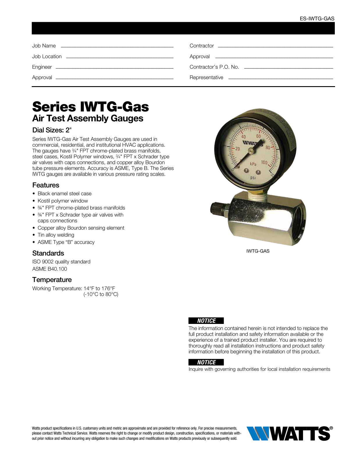 Serie IWTG GAS