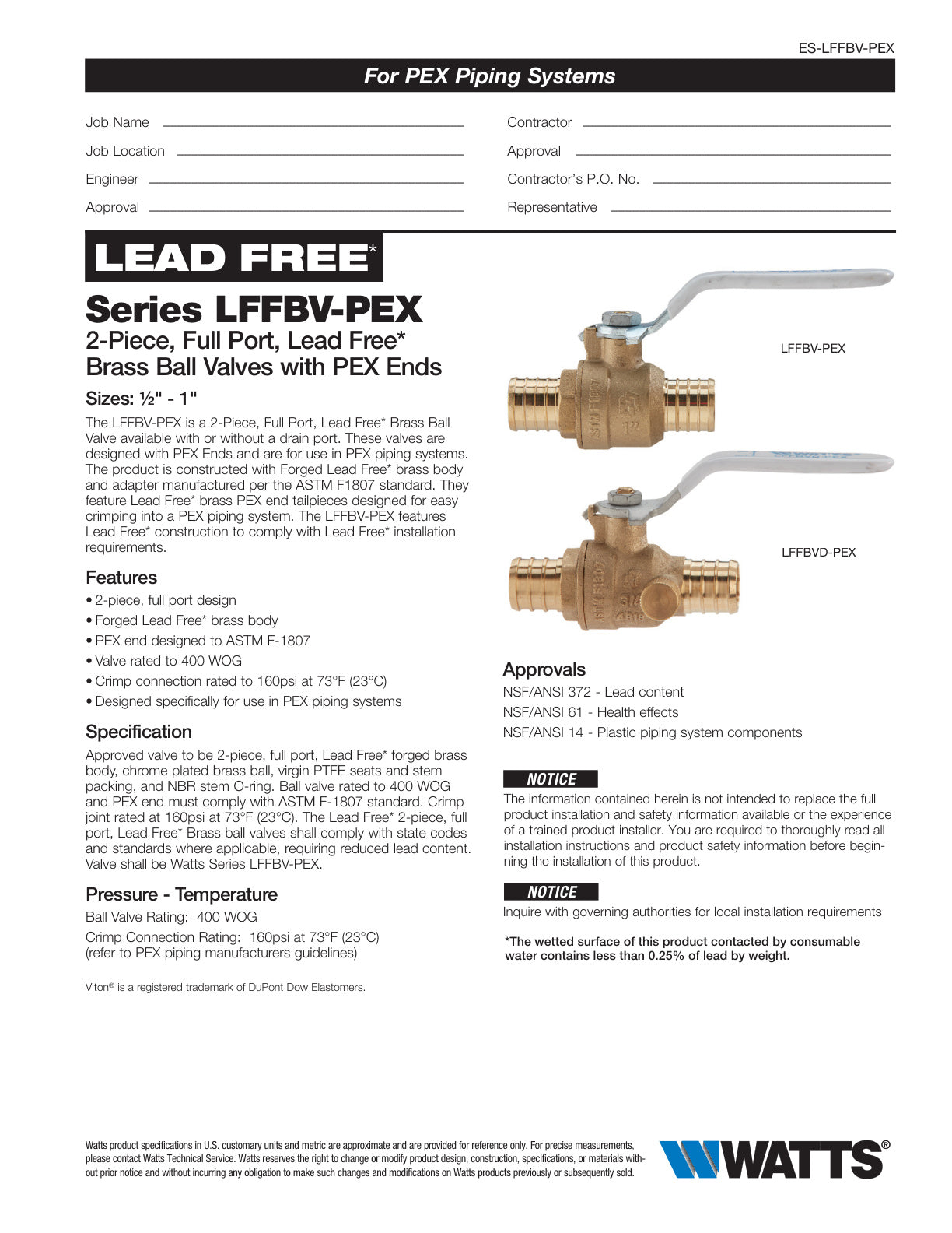 Serie LFFBV PEX