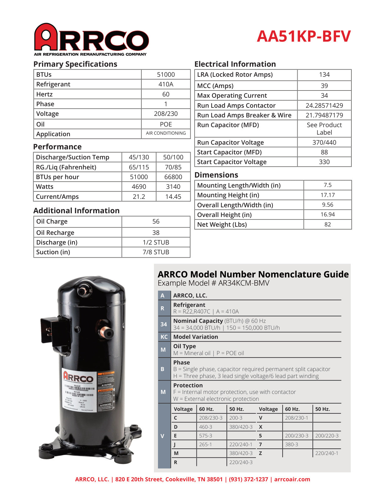 Spec-sheet AA51KP-BFV