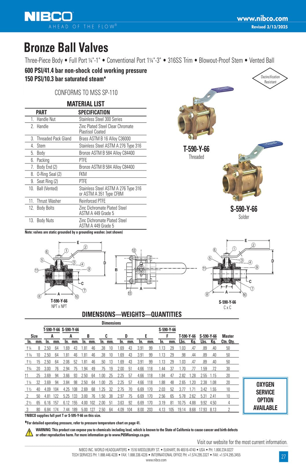 T S 590 Y 66 Spec Sheet