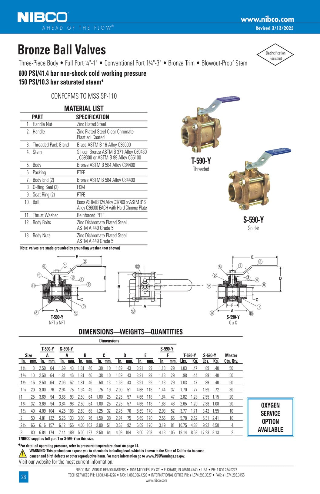 T S 590 Y Spec Sheet