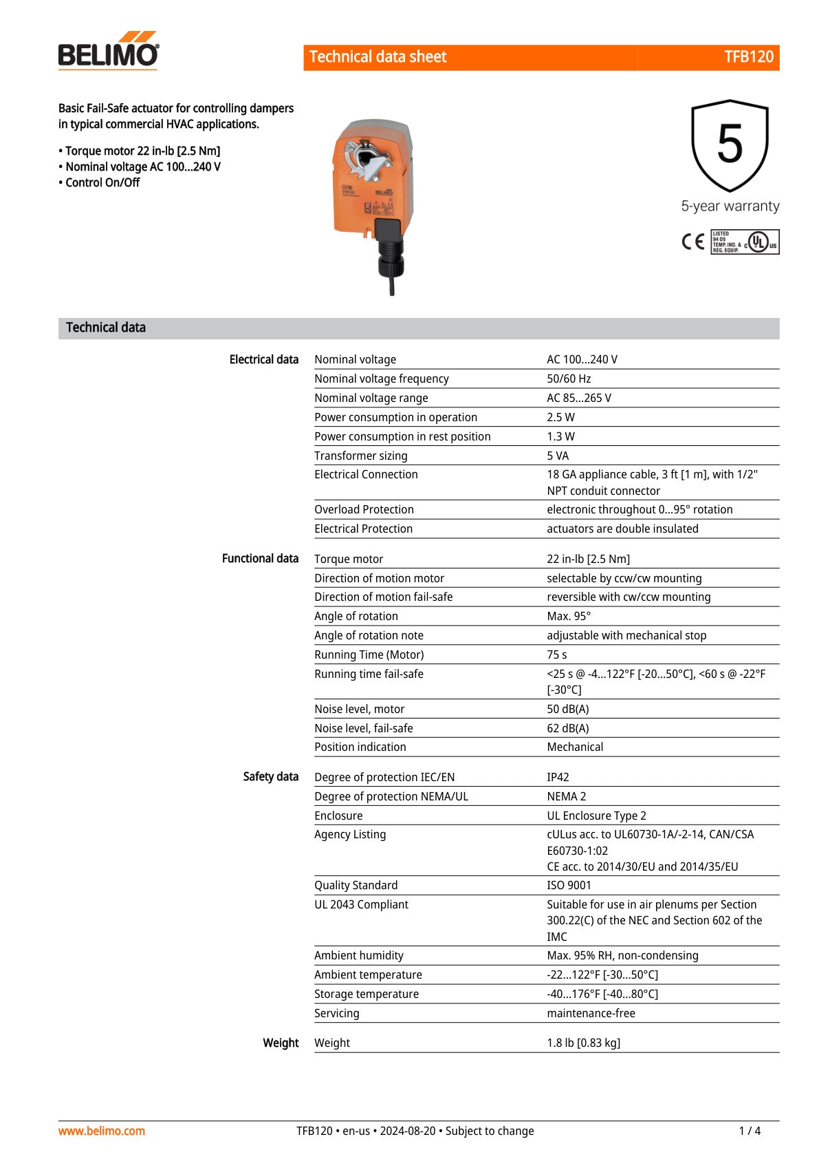 TFB120 Datasheet