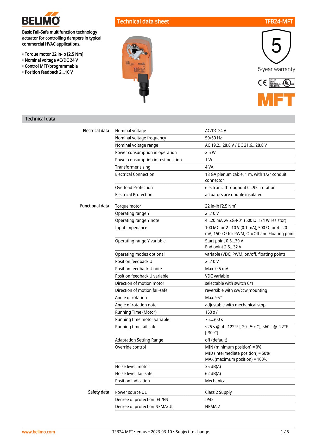 TFB24 MFT Datasheet
