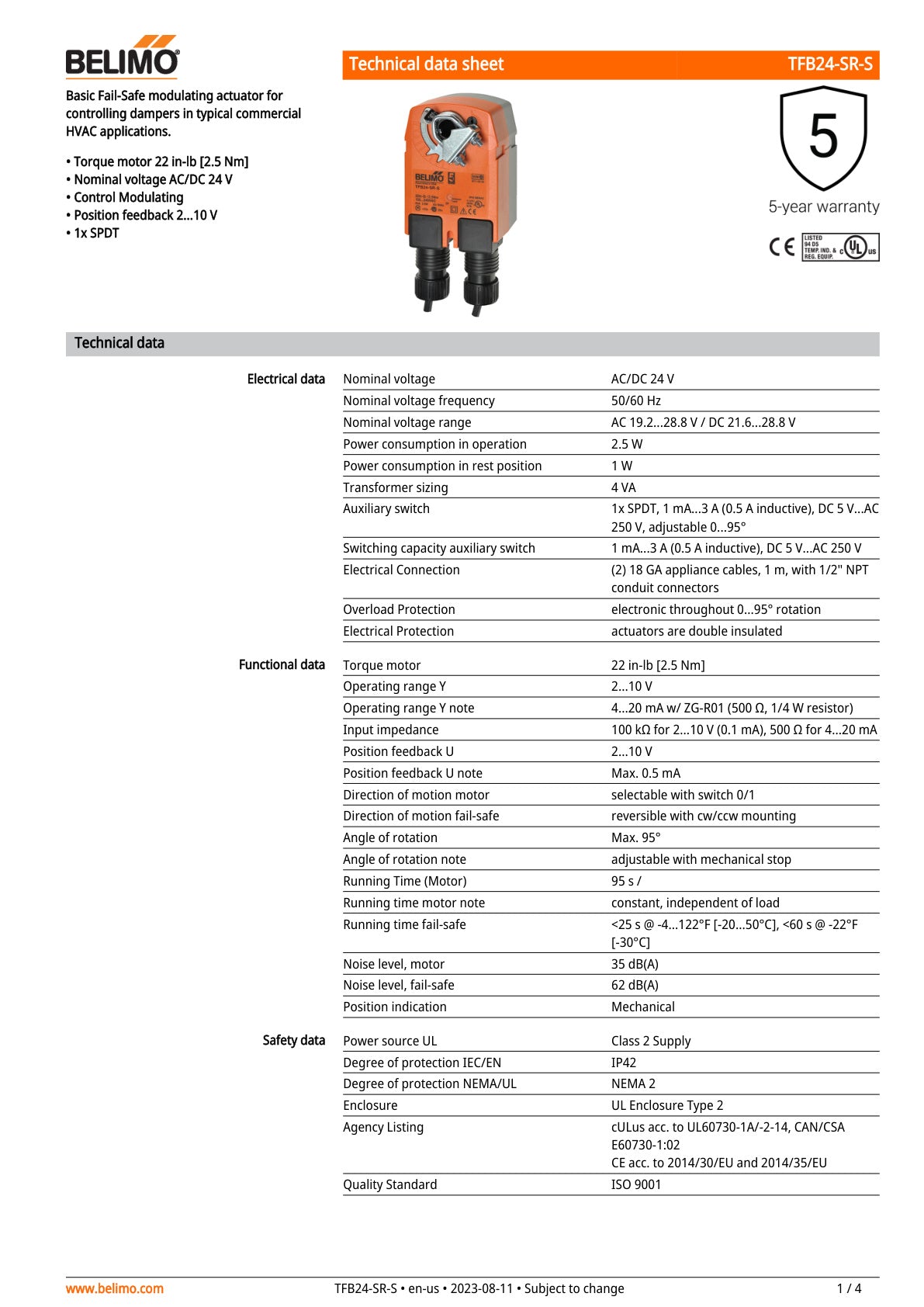 TFB24 SR S Datasheet