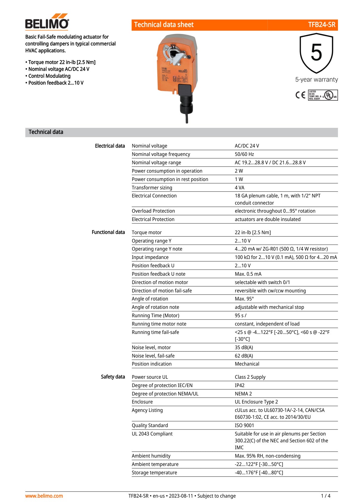 TFB24 SR Datasheet