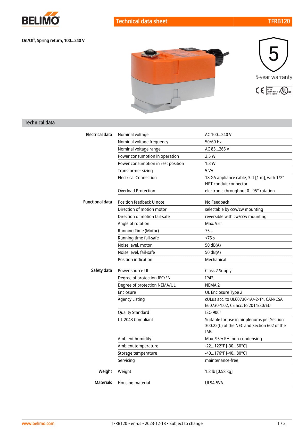 TFRB120 Datasheet