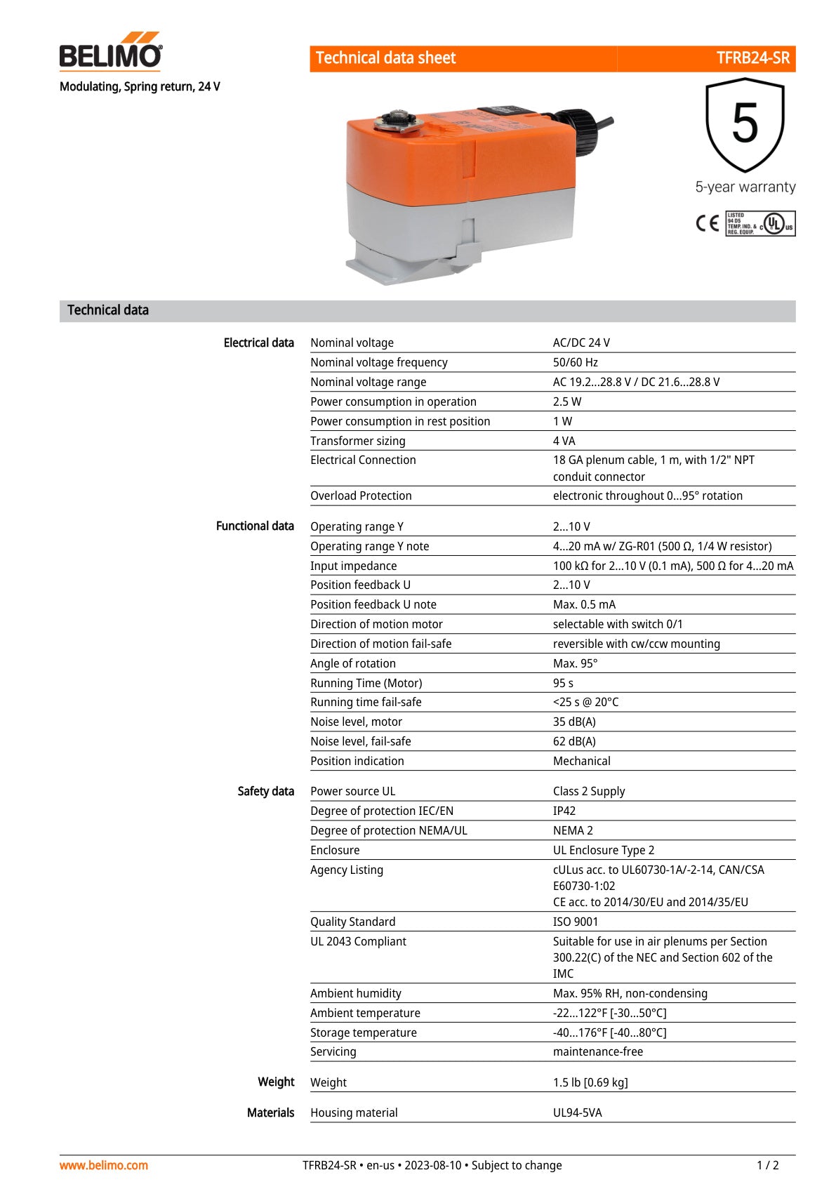 TFRB24 SR Datasheet