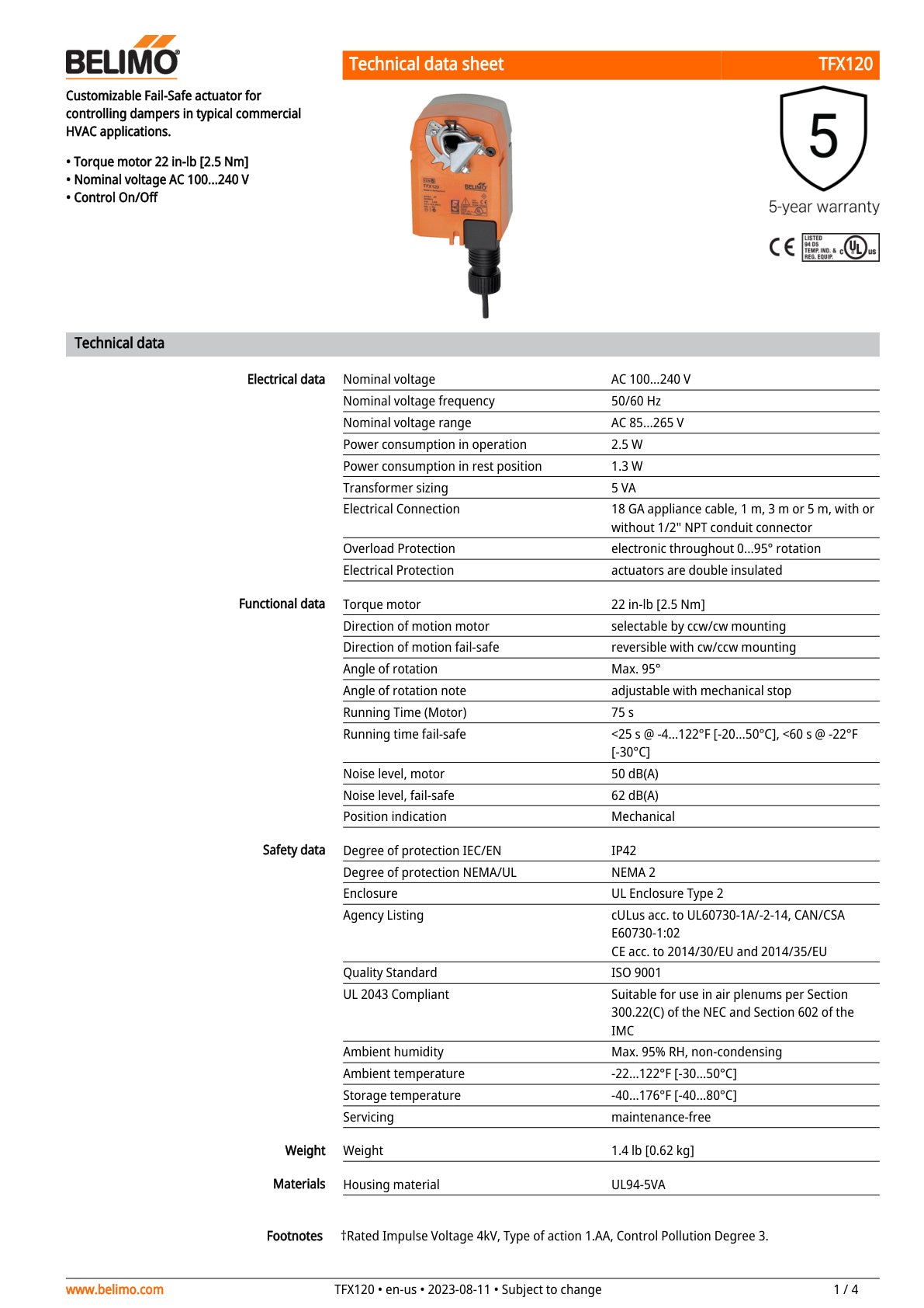 TFX120 Datasheet