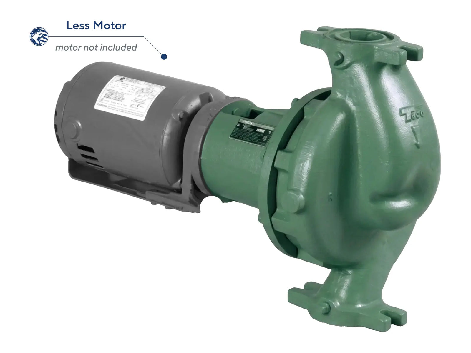 Taco 1635 in-line pump, 2" Suction, 2" Discharge, 6-1/8" Impeller, Less Motor