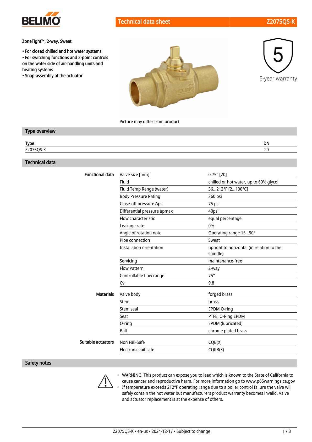 Z2075QS K Datasheet